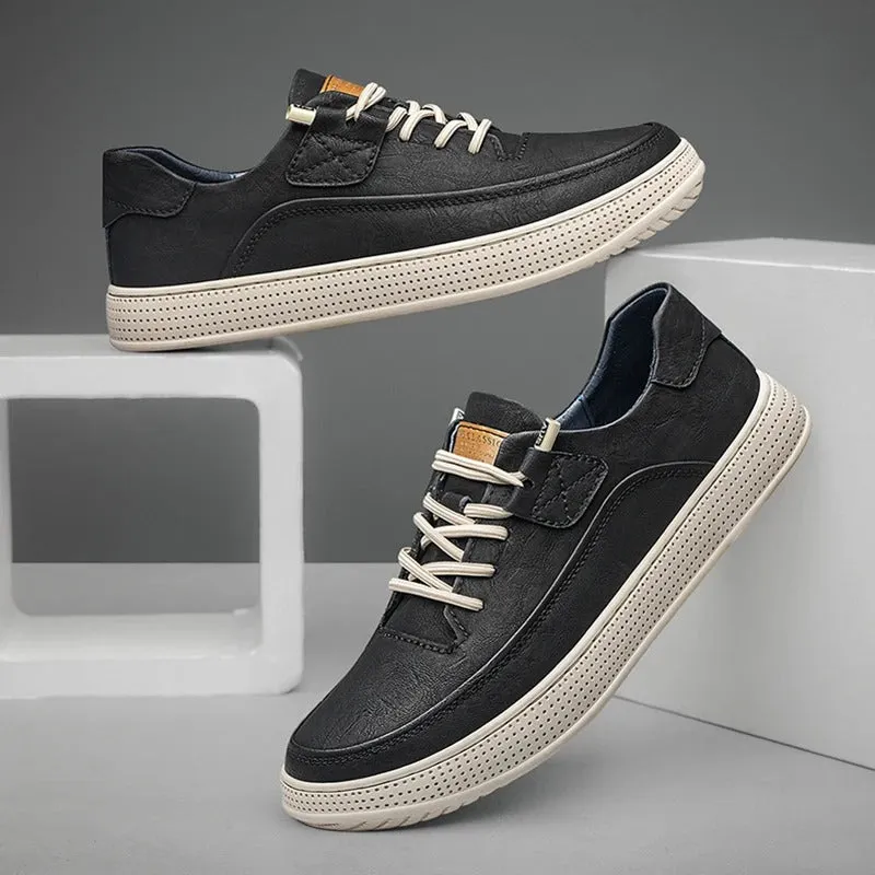 Genuine Leather Glide Sneakers