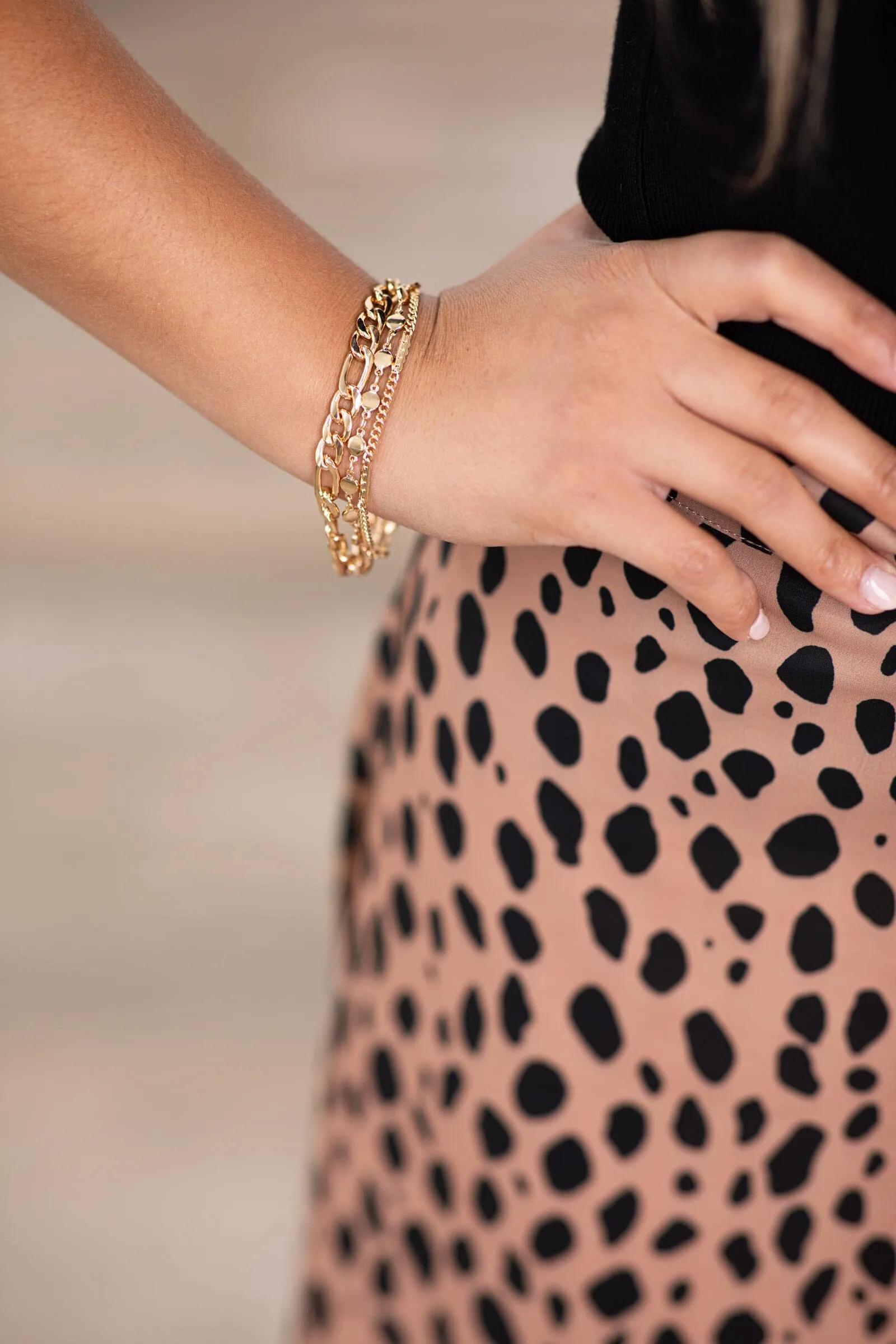 Gold Multi Layer Chain Link Bracelet
