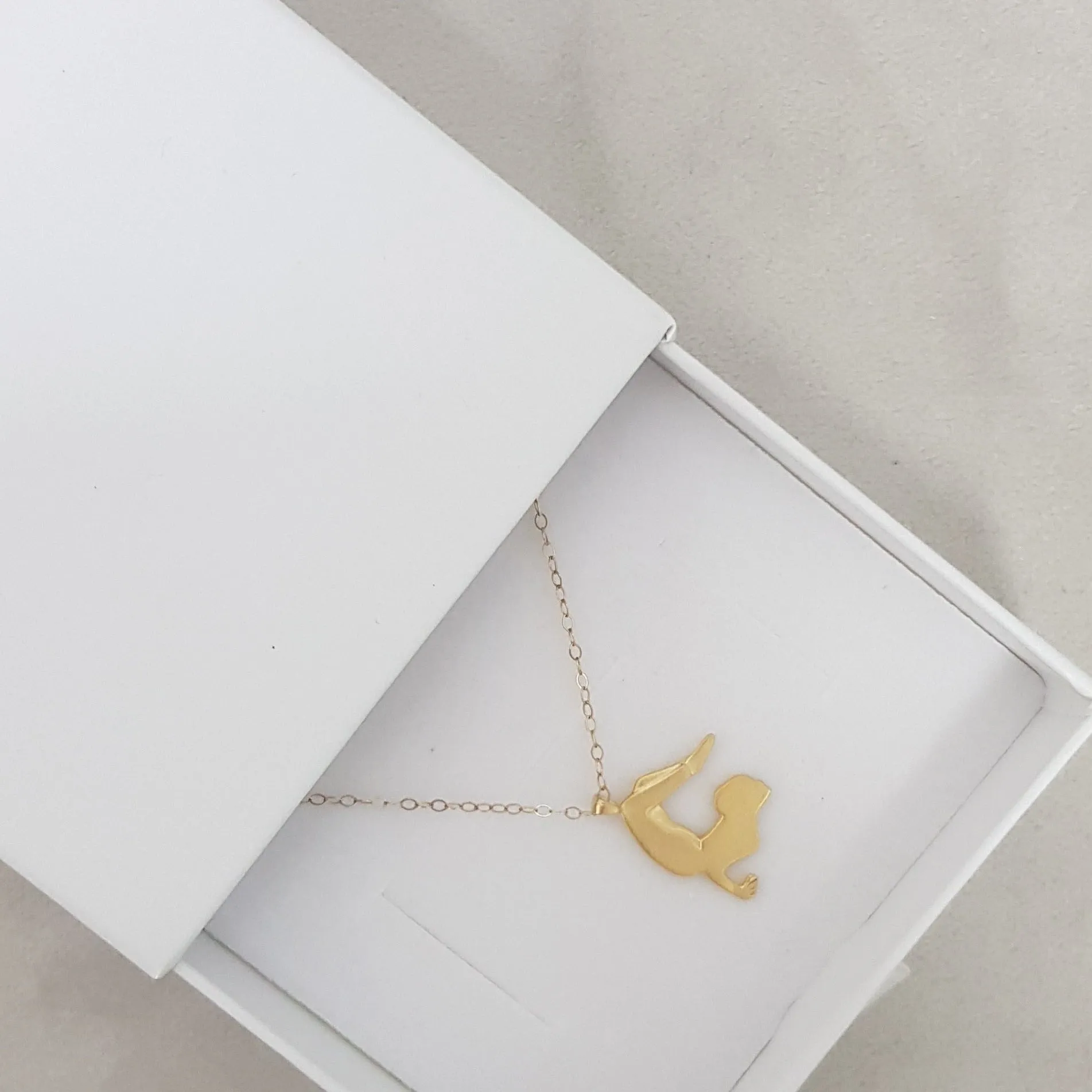 Gold Yoga Pendant Necklace