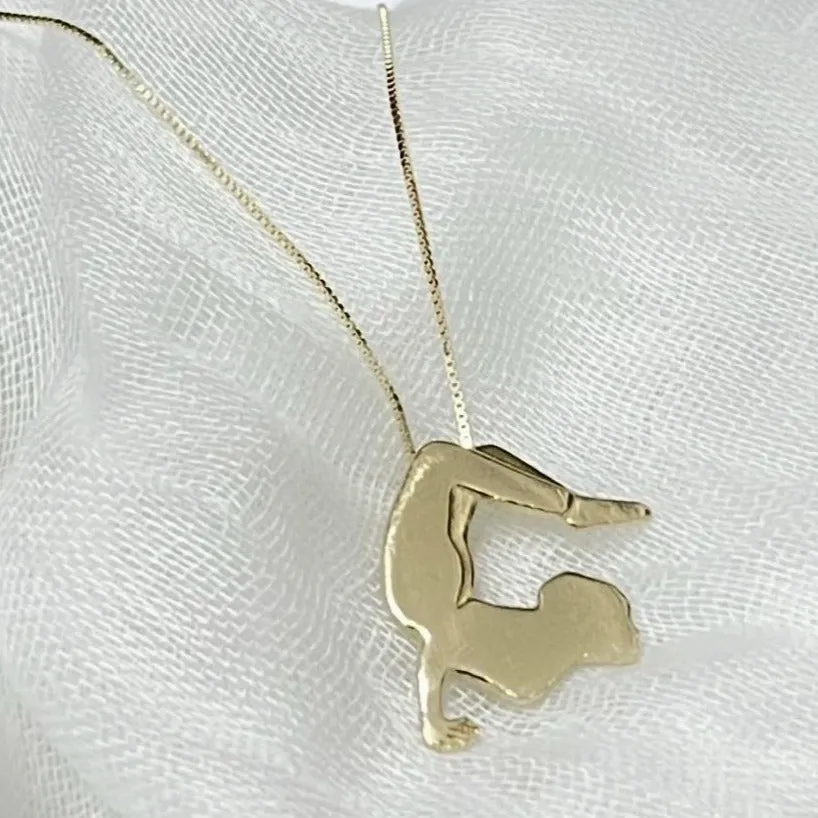 Gold Yoga Pendant Necklace