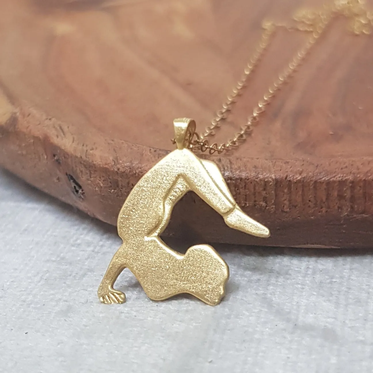 Gold Yoga Pendant Necklace
