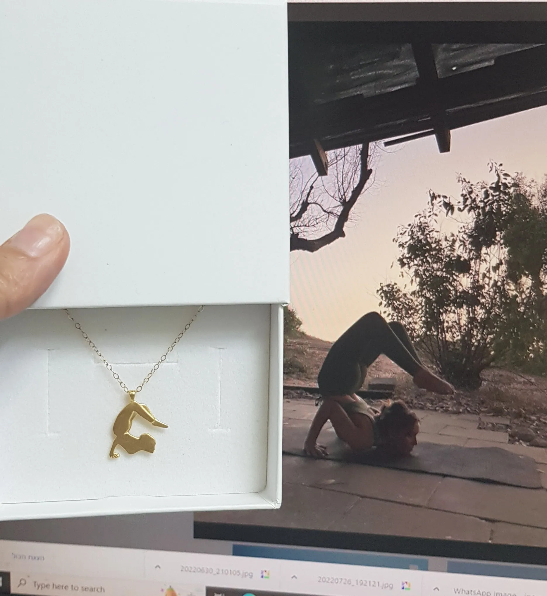 Gold Yoga Pendant Necklace