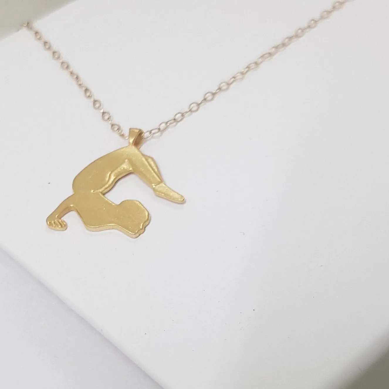Gold Yoga Pendant Necklace
