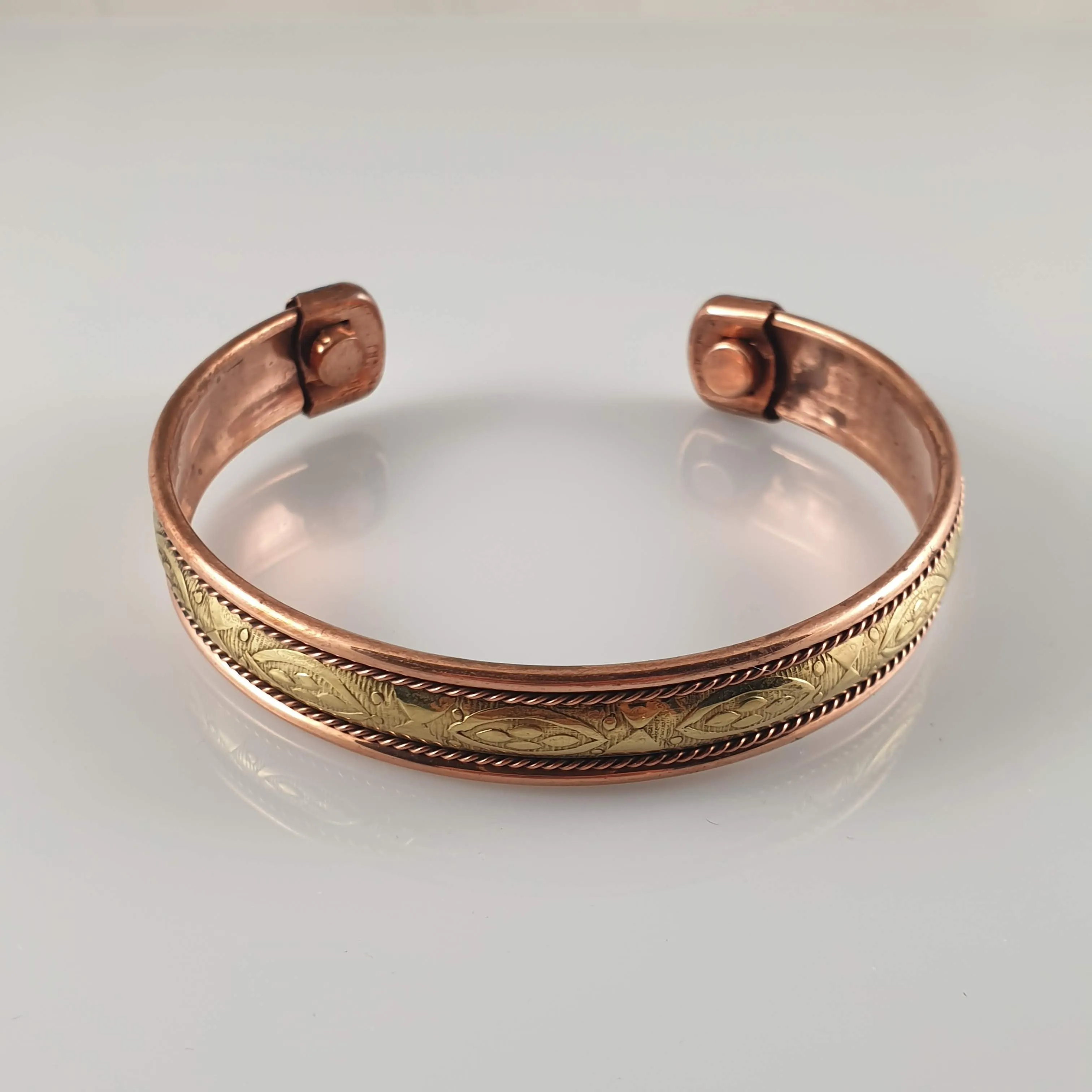 Golden Pattern Copper Magnetic Bracelet