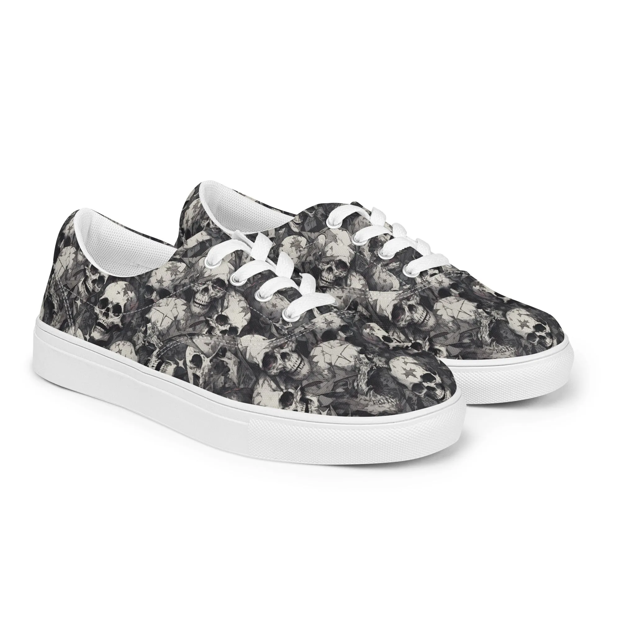 Gothic Skulls Men’s lace-up canvas shoes