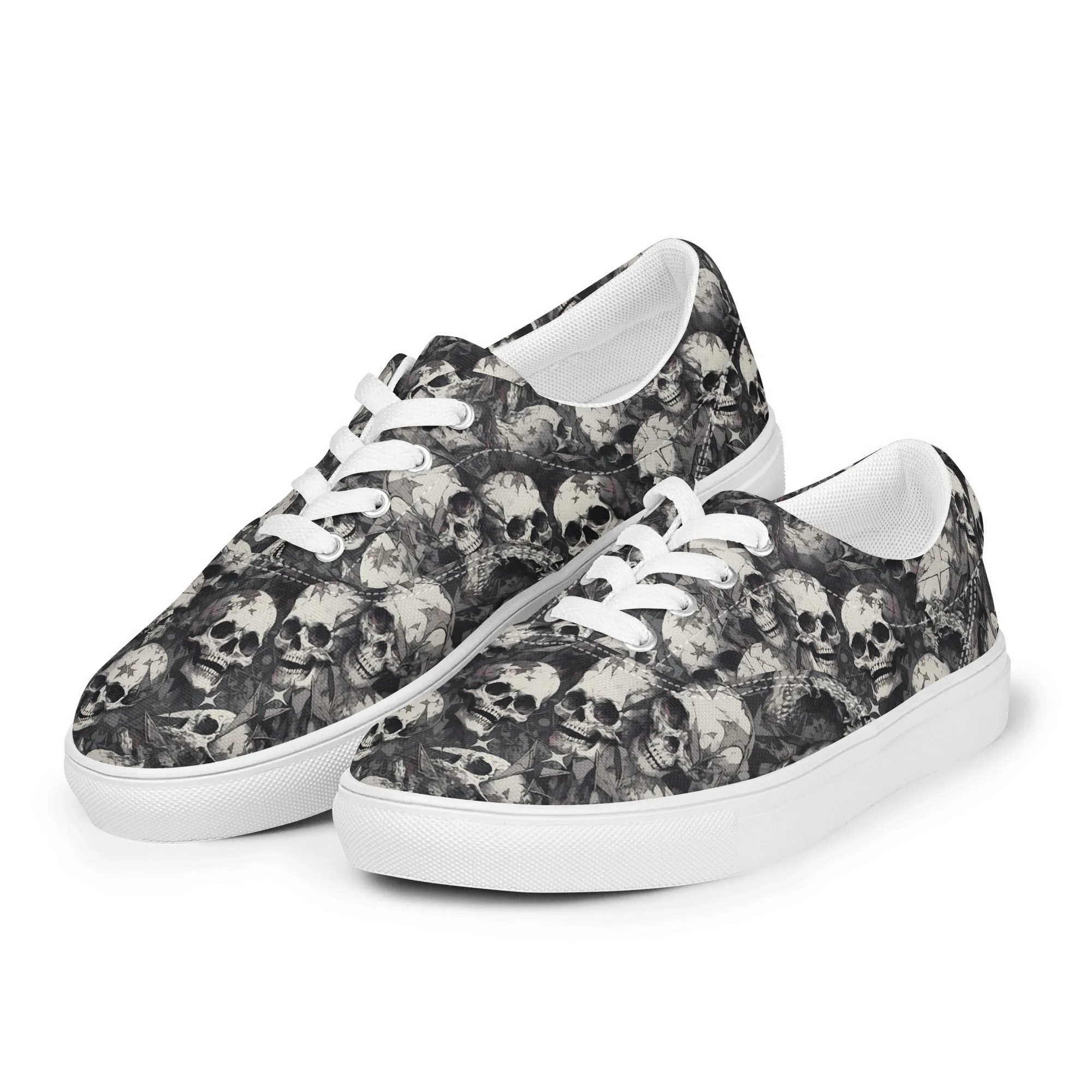 Gothic Skulls Men’s lace-up canvas shoes