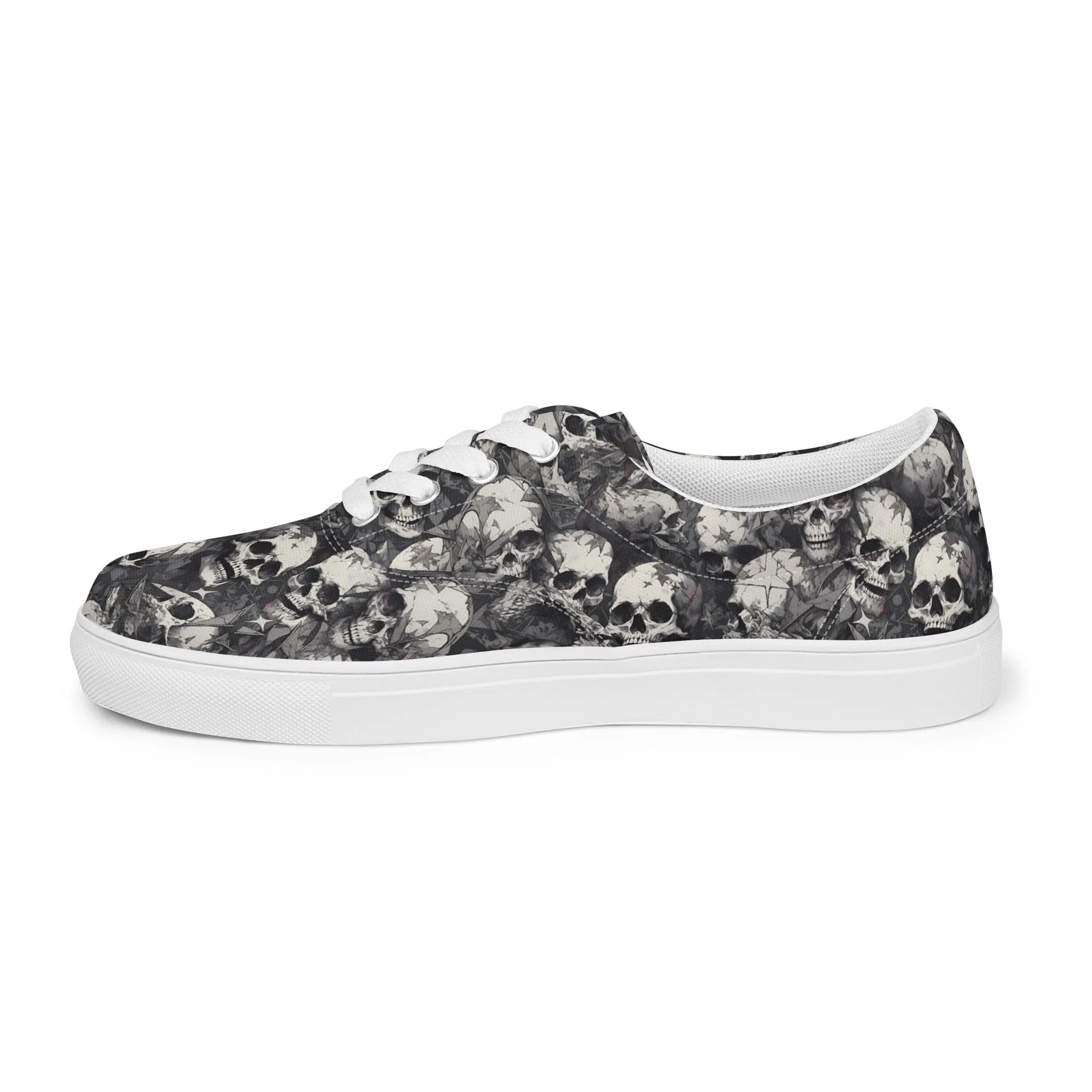 Gothic Skulls Men’s lace-up canvas shoes
