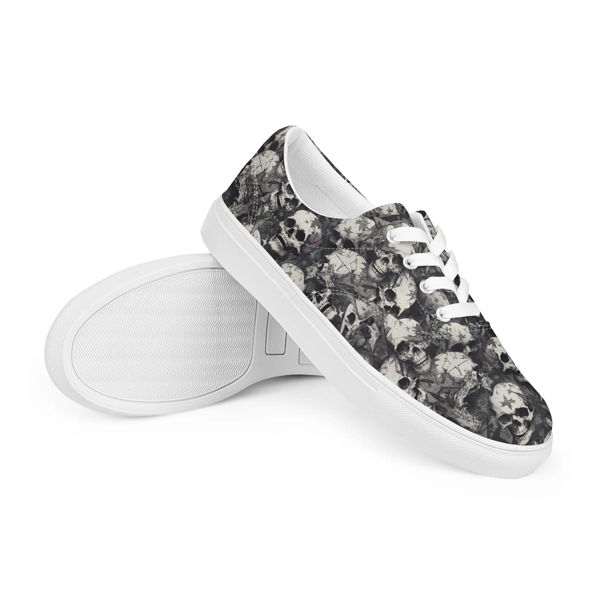 Gothic Skulls Men’s lace-up canvas shoes