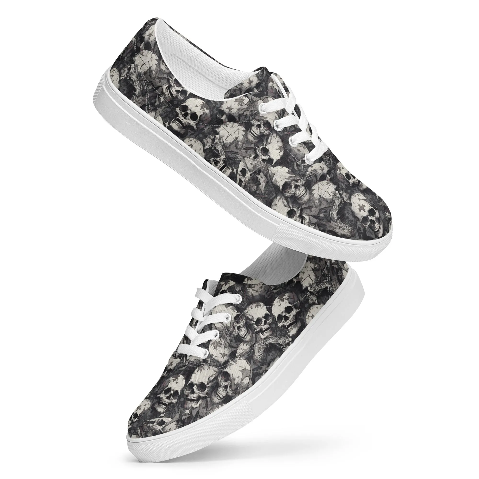 Gothic Skulls Men’s lace-up canvas shoes