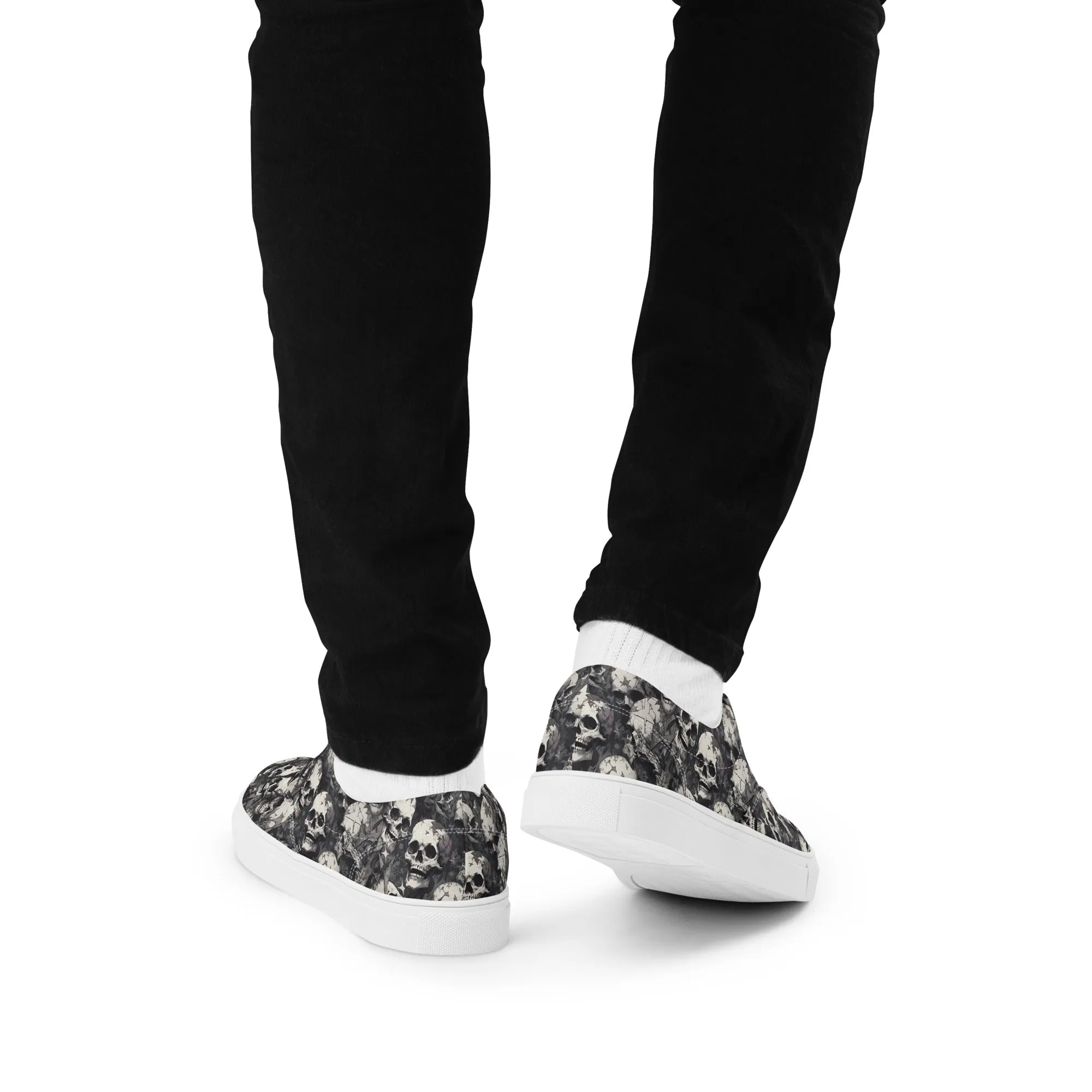 Gothic Skulls Men’s lace-up canvas shoes