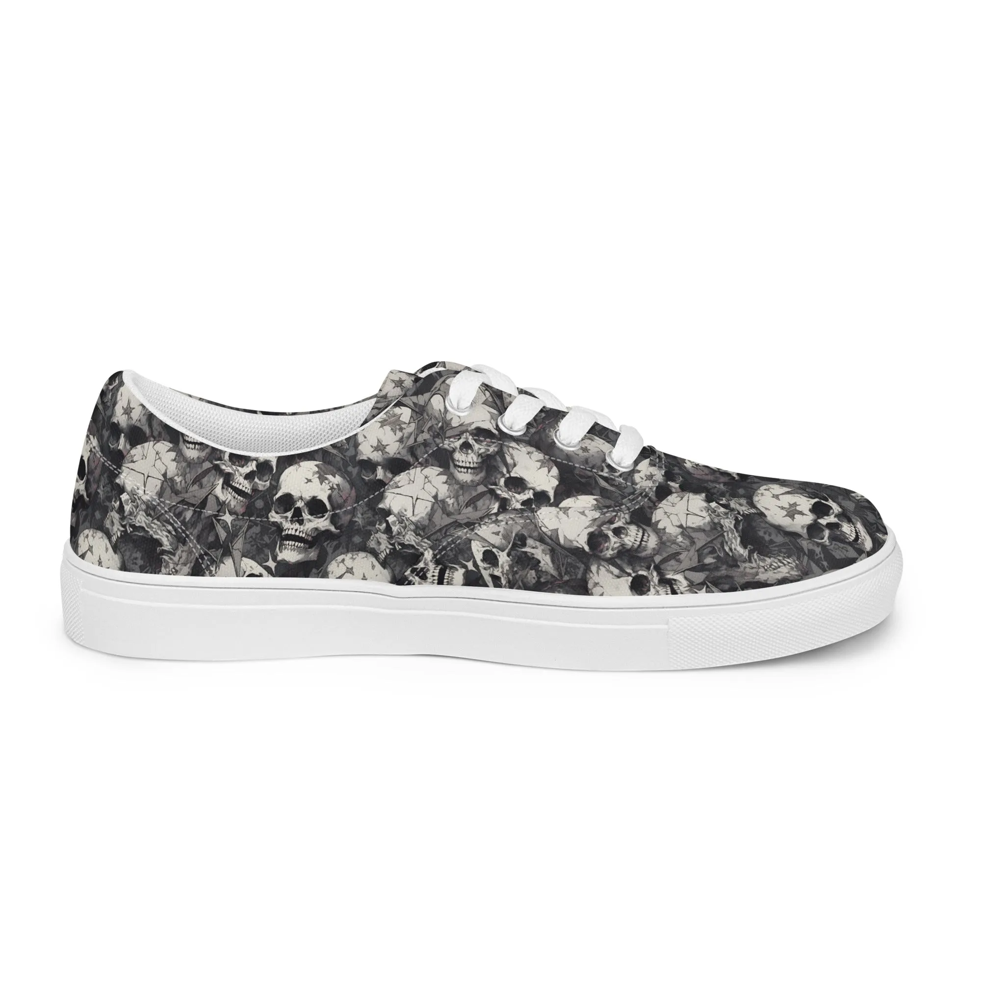 Gothic Skulls Men’s lace-up canvas shoes