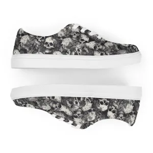 Gothic Skulls Men’s lace-up canvas shoes