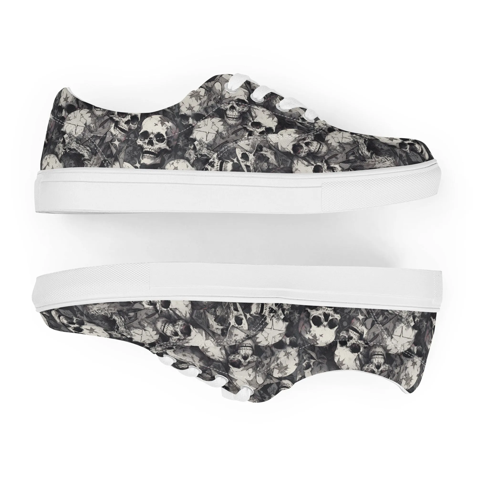 Gothic Skulls Men’s lace-up canvas shoes