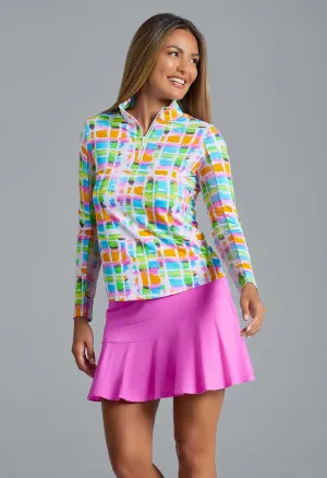 IBKUL Tatiana Print Long Sleeve Mock Neck