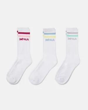 Impala Stripe Socks 3 Pack - Pastel