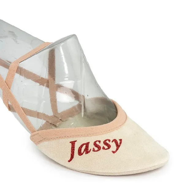 Jassy Rhythmic Gymnastics Half Shoes; Model: "MS02" Color - "Bisque"
