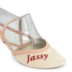 Jassy Rhythmic Gymnastics Half Shoes; Model: "MS02" Color - "Bisque"
