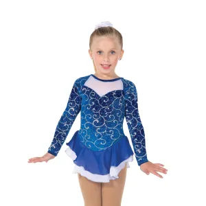 Jerry's 140-23 Swirls & Bows Figure Skating Dress Youth - Royal Blue