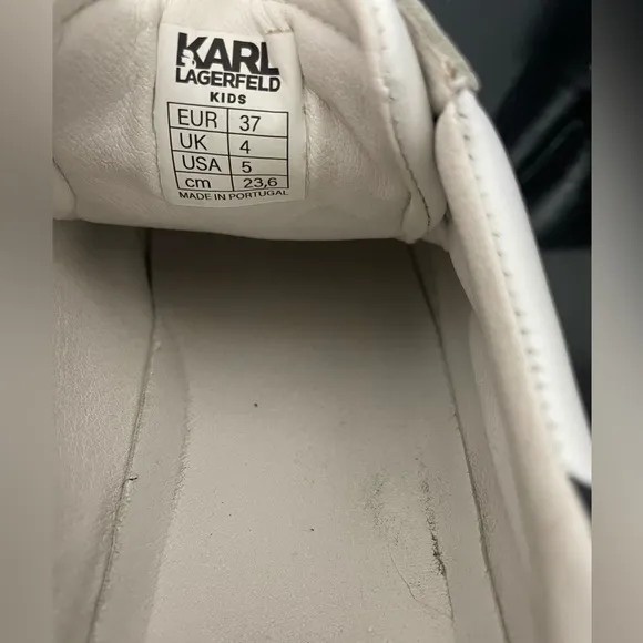 KARL LAGERFELD KIDSLEATHER LACE-UP TRAINERS