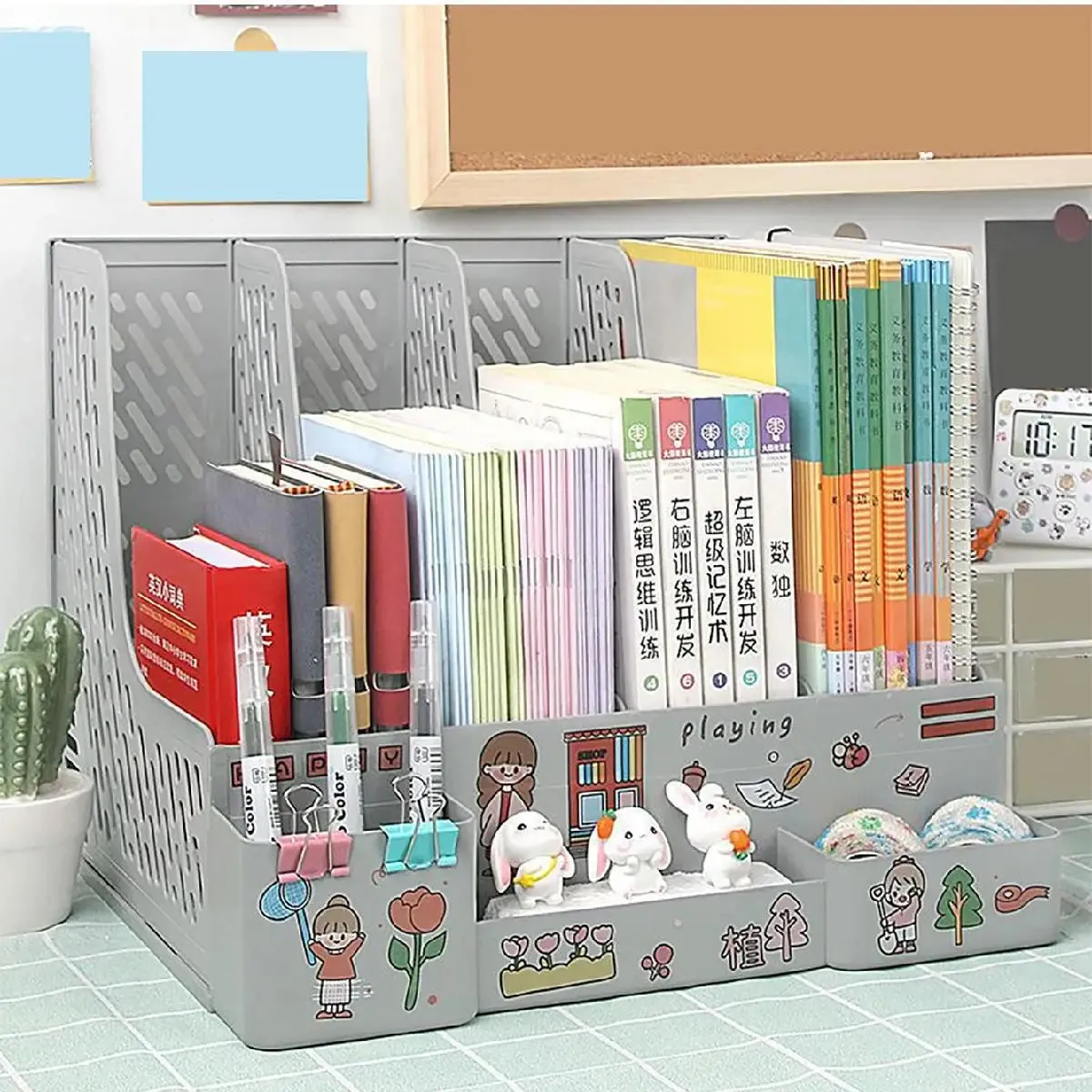 Kawaii Multi-Color Desktop File Organizer 🌈📂✨