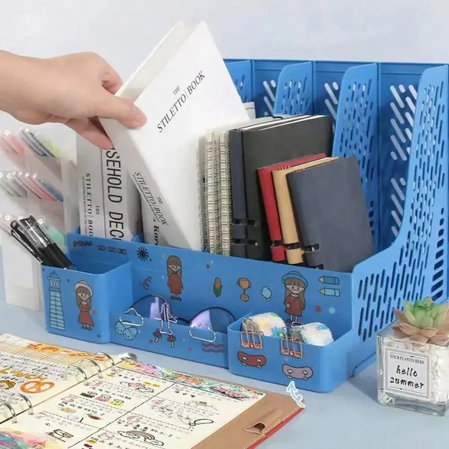 Kawaii Multi-Color Desktop File Organizer 🌈📂✨