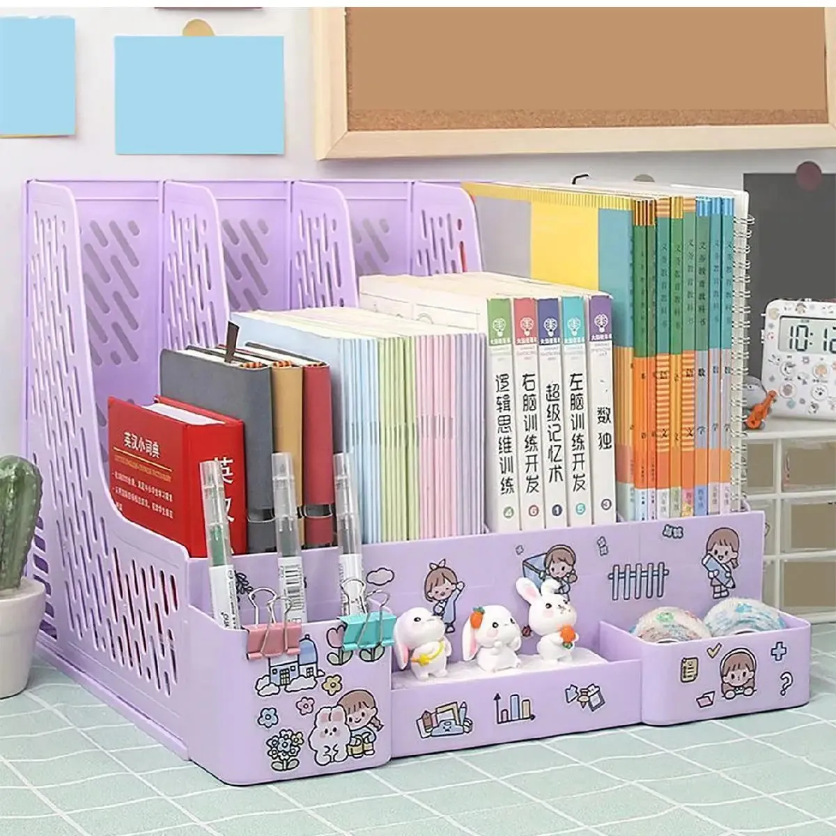 Kawaii Multi-Color Desktop File Organizer 🌈📂✨