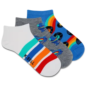 K.Bell Women's Roller Skate Low Cut Sock 3 Pack