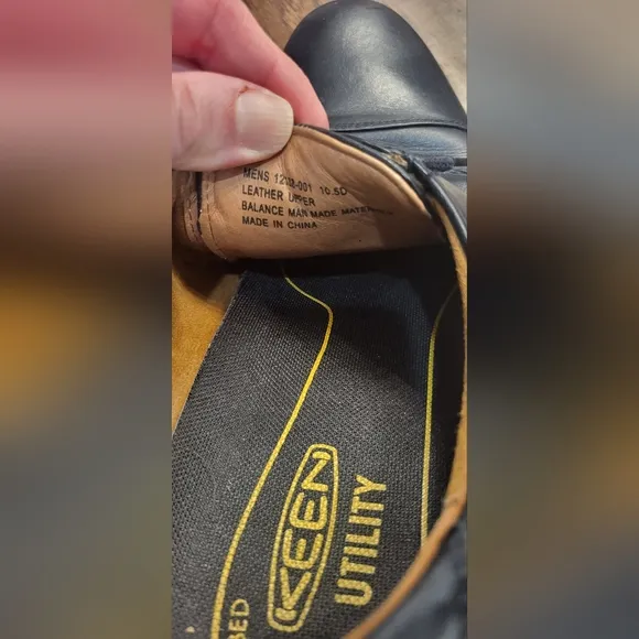 Keen Utility Black Leather Oxfords Size 10.5