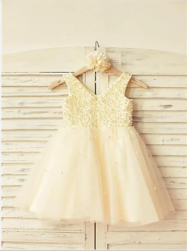 Lace Princess Scoop Sleeveless Flower Girl Dresses Floor Length Dress