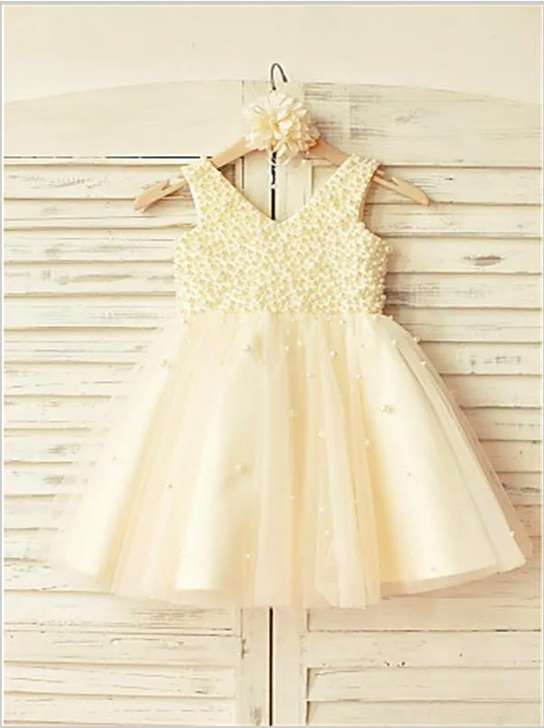 Lace Princess Scoop Sleeveless Flower Girl Dresses Floor Length Dress