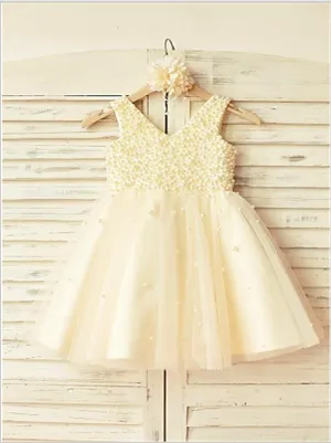 Lace Princess Scoop Sleeveless Flower Girl Dresses Floor Length Dress