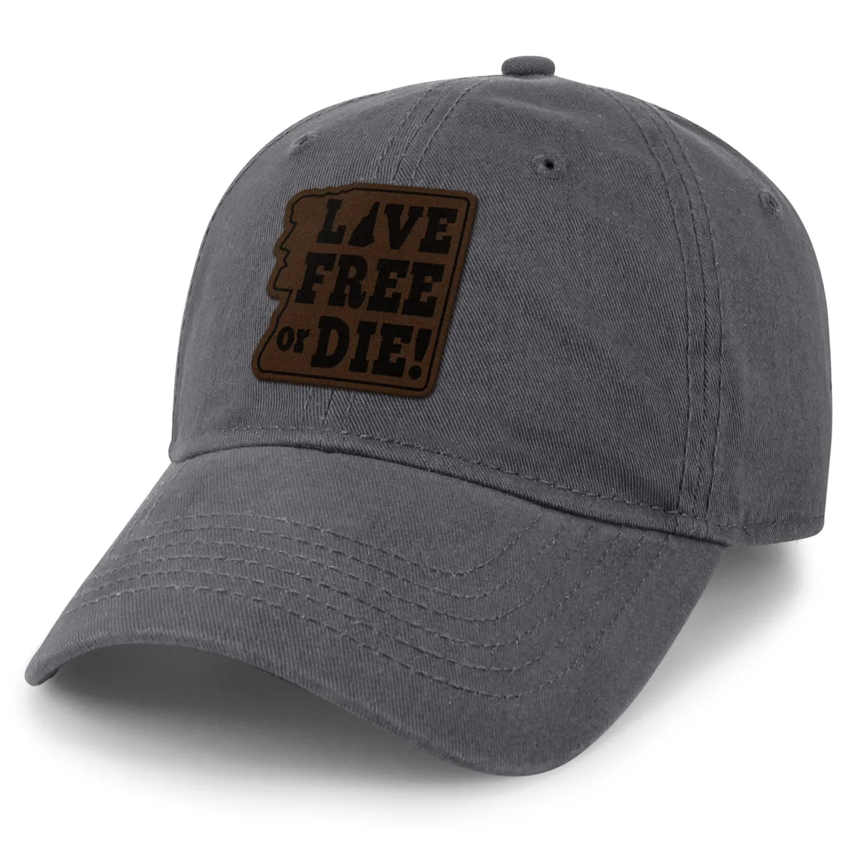 Live Free or Die Leather Patch Dad Hat