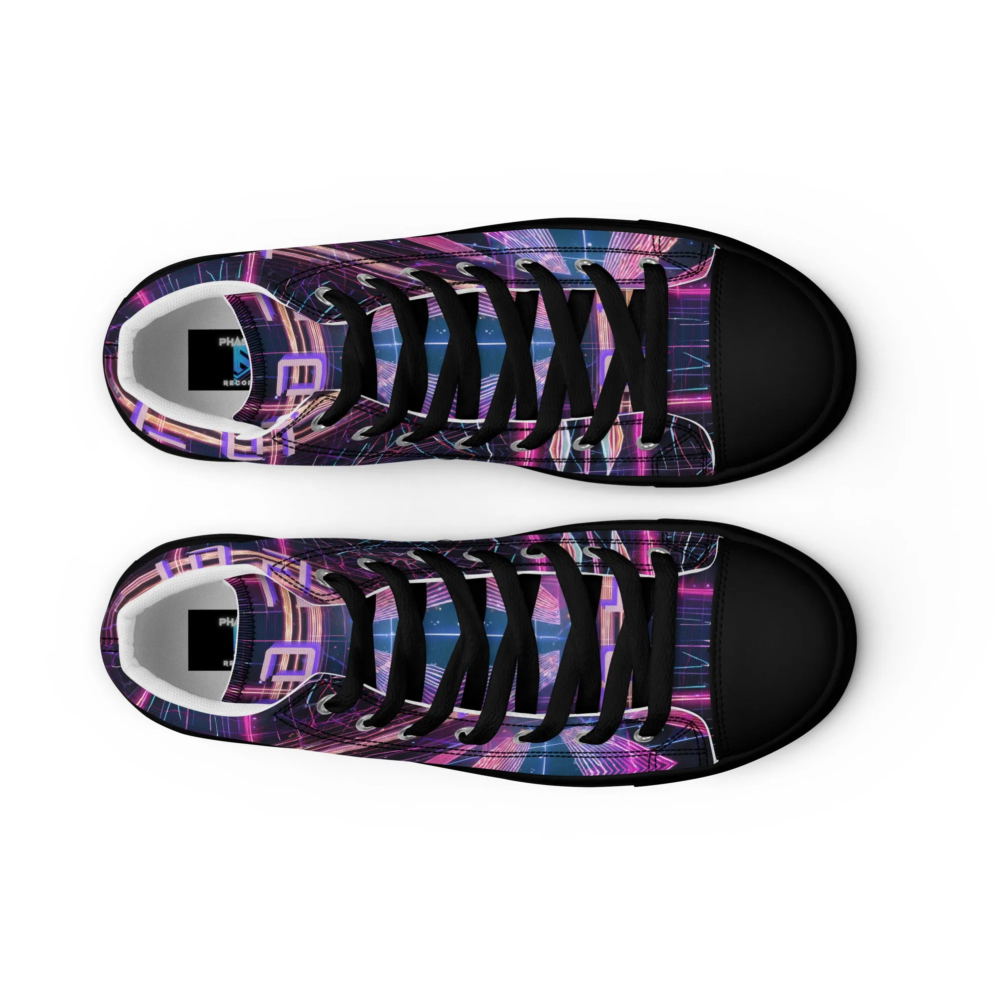 LO FI Men’s high top canvas shoes- Free Delivery! Rock / Metal / Electronic / EDM / Underground - Alternative Apparel and Merch Only from Phase B Records.