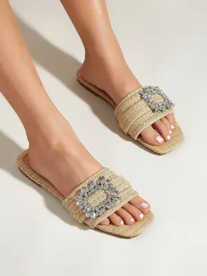 Luz Maria® | Flat sandals with diamonds