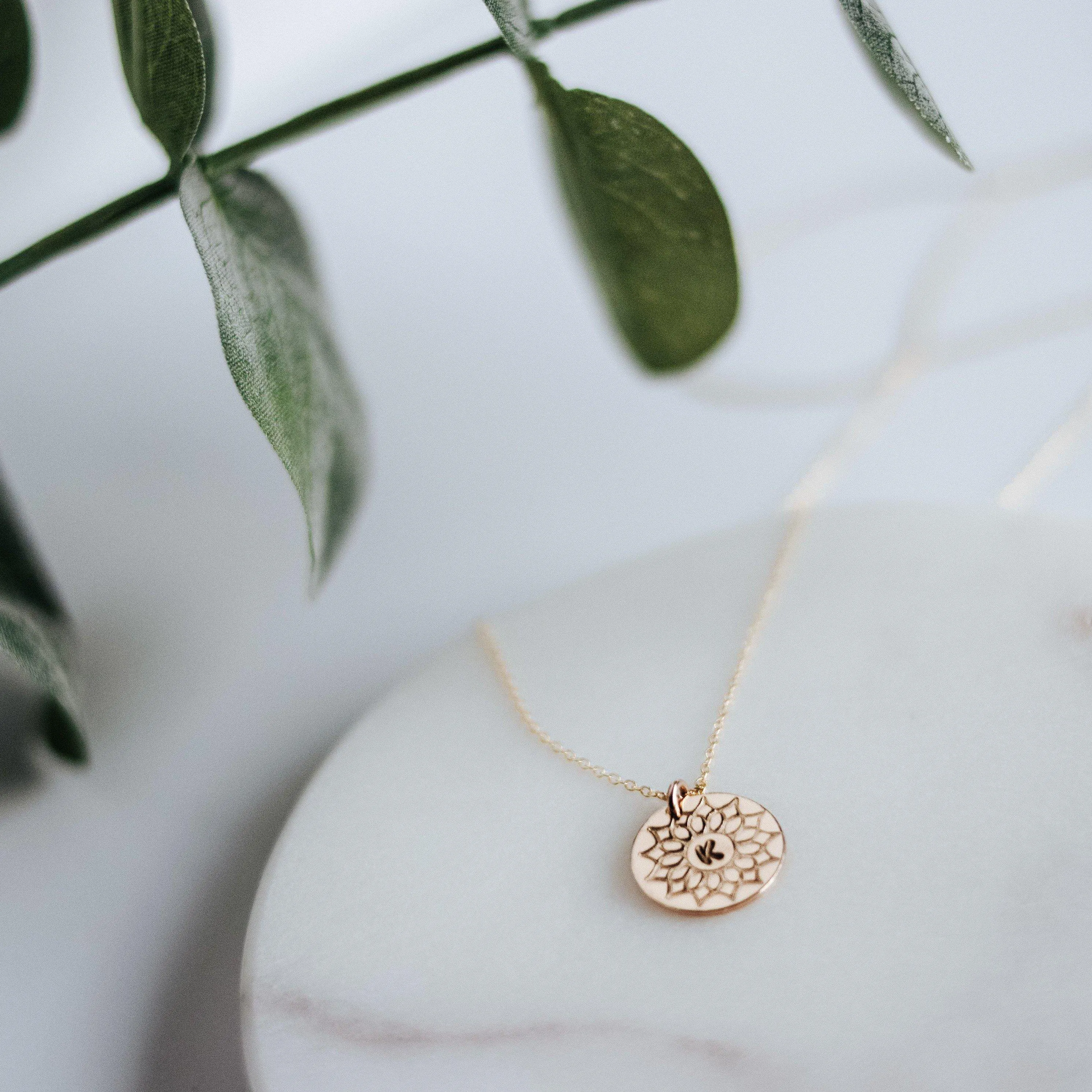 Mandala Initial Necklace