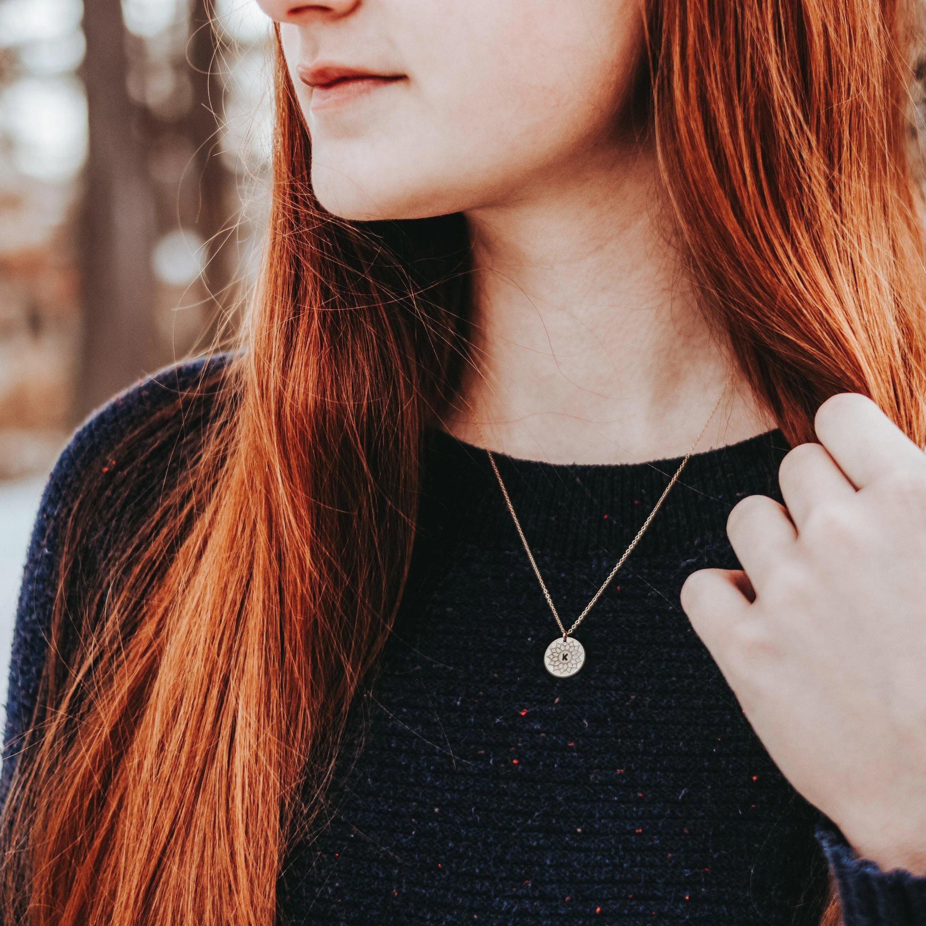 Mandala Initial Necklace