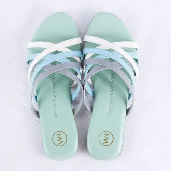 Maryn Multi Green Slides for Women