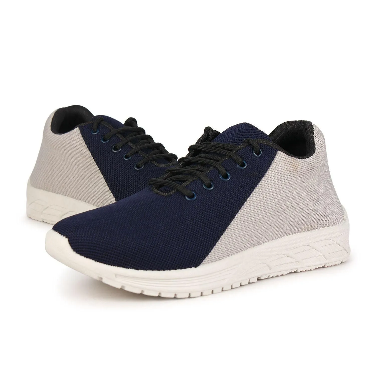 Men's Navy Blue & Off White Sports Shoe