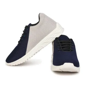 Men's Navy Blue & Off White Sports Shoe