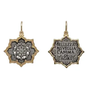 Mixed Metal Multi Layer Lotus Charm