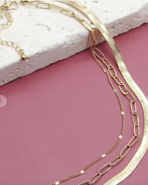 Multi Layer Herringbone Necklace