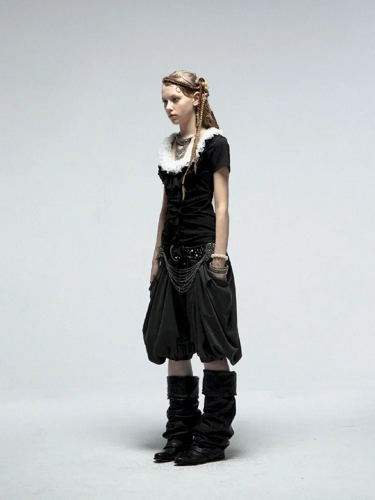 Multi-layer Lace Ruffle Slim T【s0000012213】