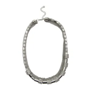 Multi layer necklace silver