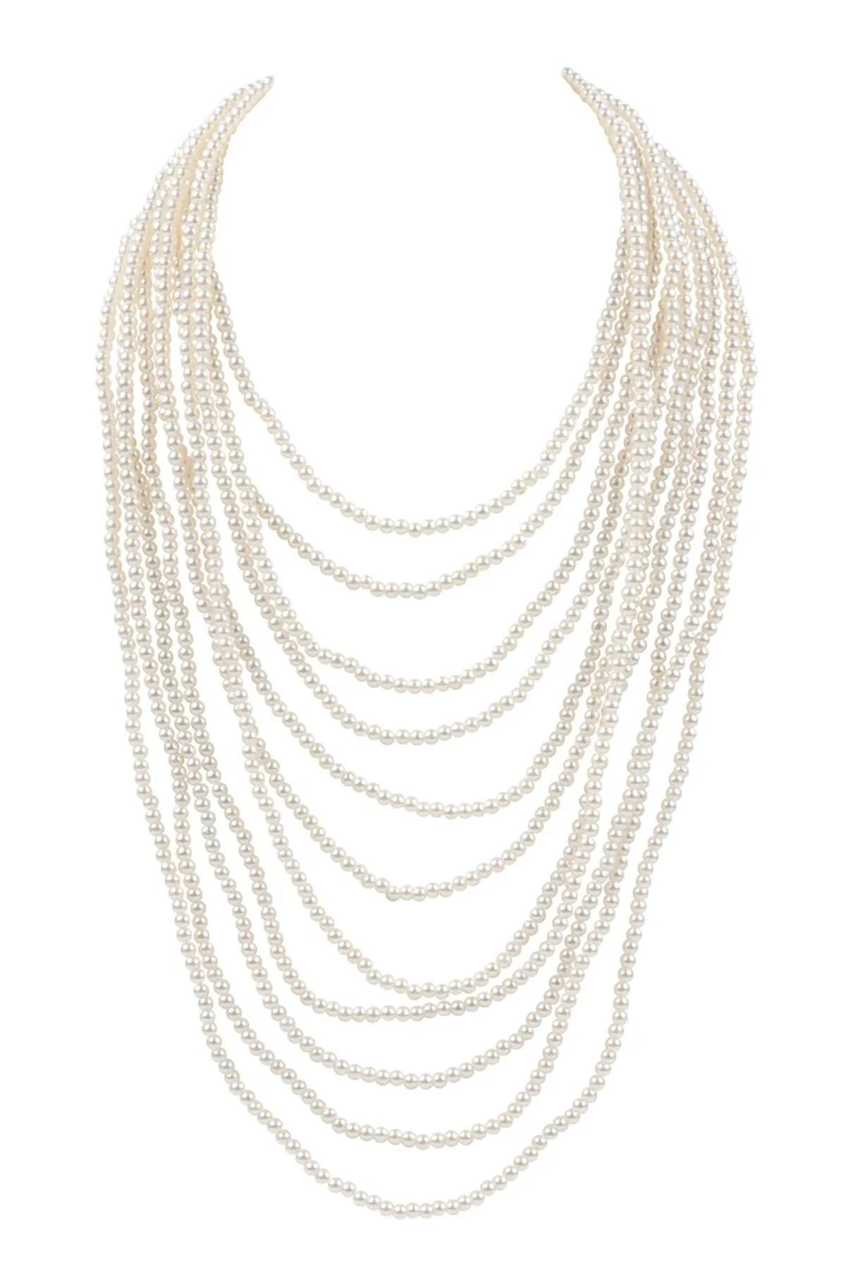 MULTI LAYER PEARL BEADS STATEMENT NECKLACE