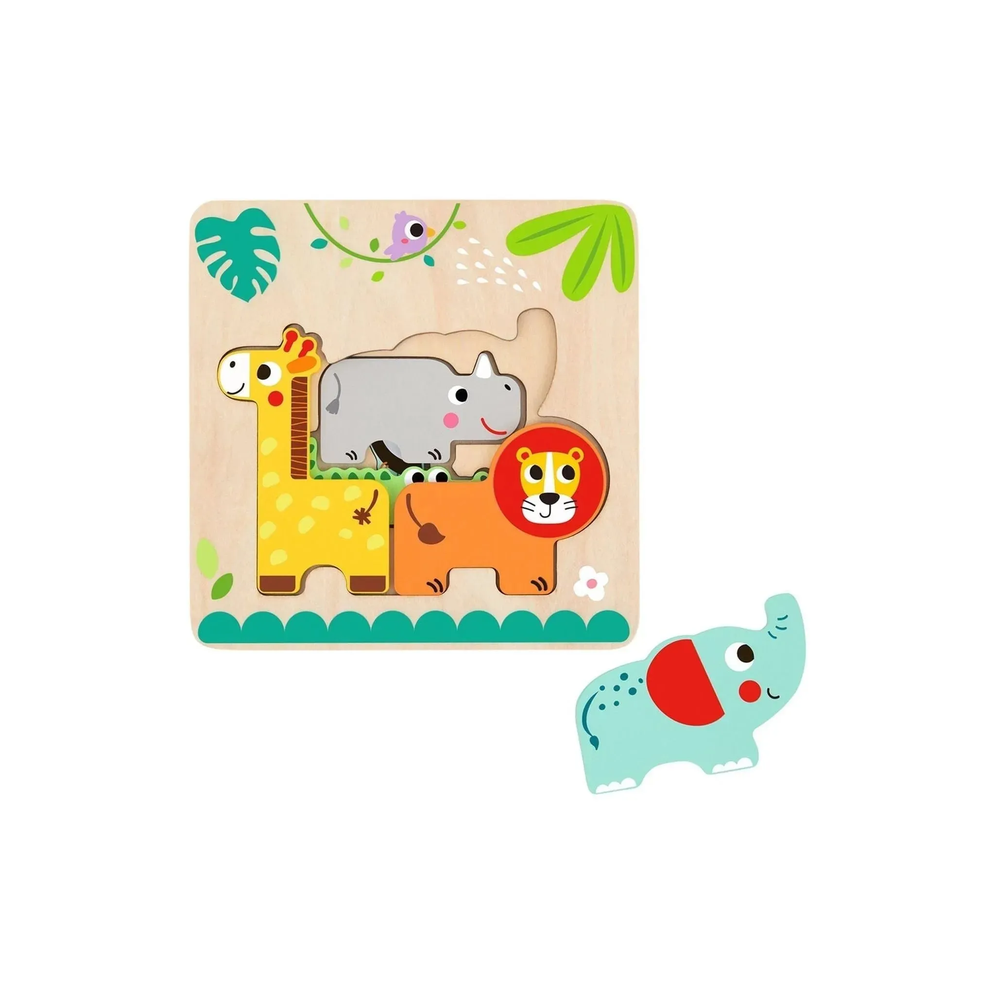Multi-Layered Jungle Animal Puzzle