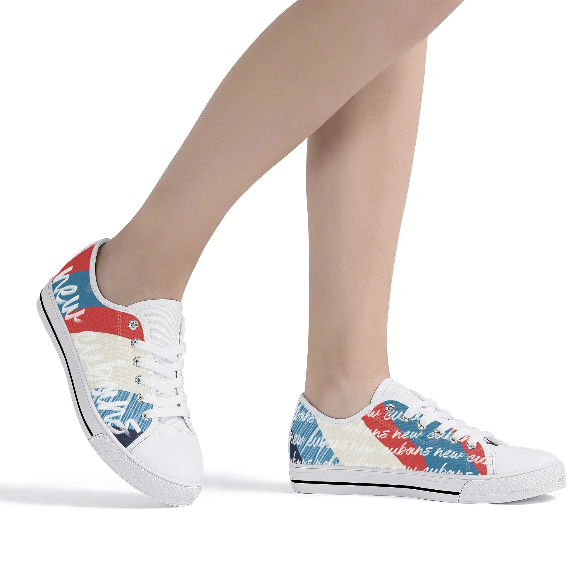 New Cubans Womens Rubber Low Top Canvas Shoes