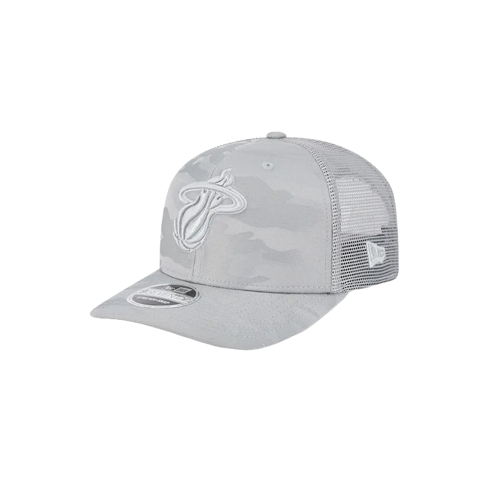 New Era Miami HEAT Grey Camo Trucker Snapback