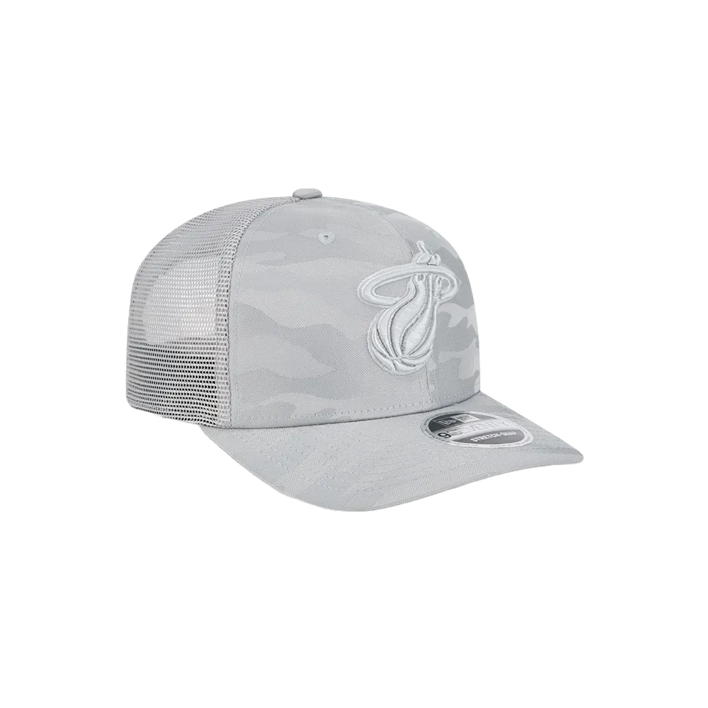 New Era Miami HEAT Grey Camo Trucker Snapback