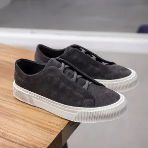 New Fashion Brand Breathable Low Top Slip-on Board Shoes Men's Suede Casual Shoes