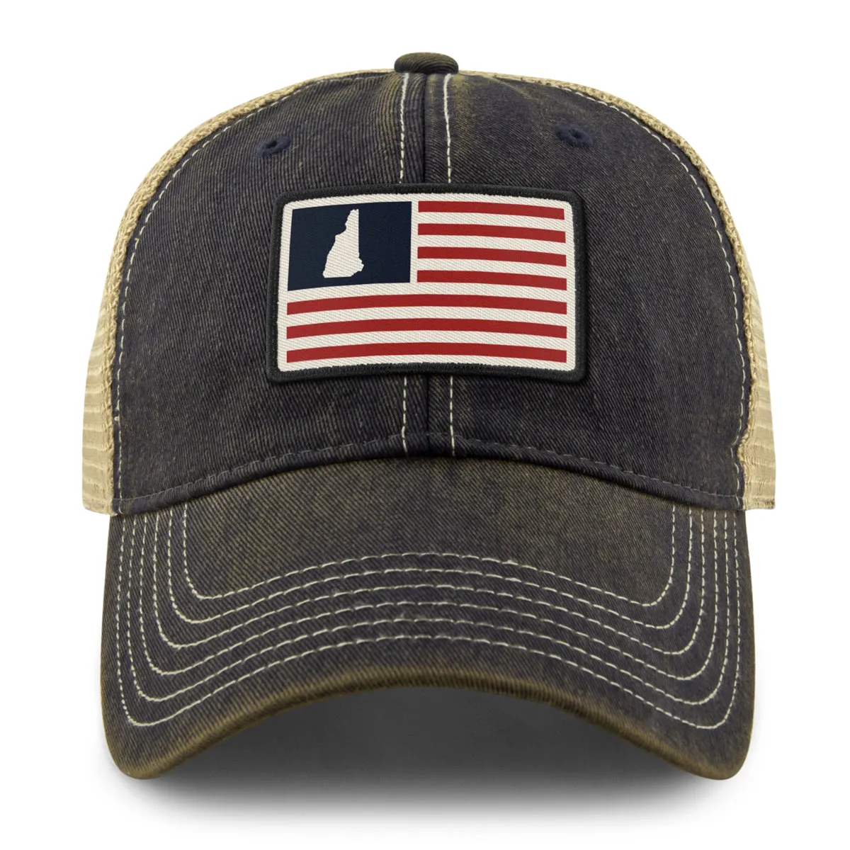 New Hampshire USA Flag Patch Dirty Water Trucker